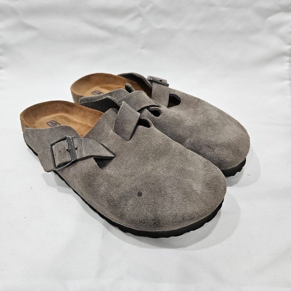 Birkenstock Boston Soft Footbed Suede Clogs Gray Stone EU 42 L11 M9 Made Germany